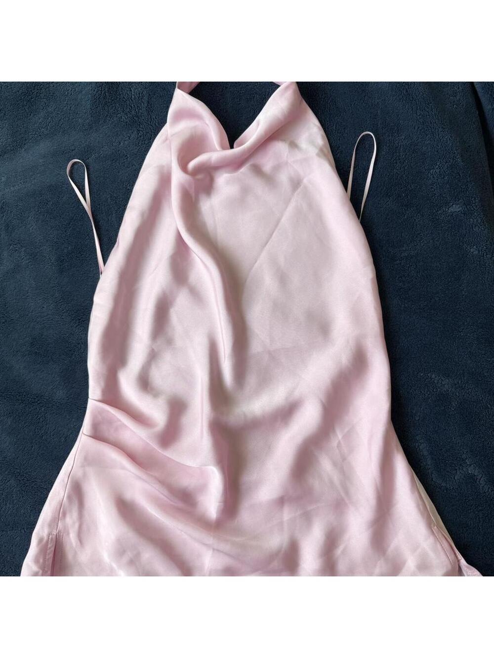 Aritzia Ten Audience Satin Halter Top | Milkshake Pink | Size 4